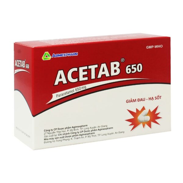 Acetab 650 Agimexpharm 10 vỉ x 10 viên