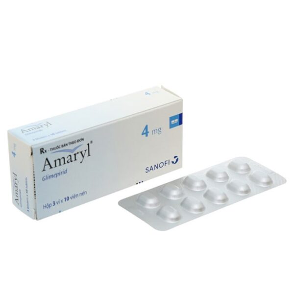 Amaryl 4mg Sanofi Aventis, Hộp 3 vỉ x 10 viên