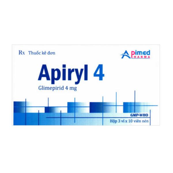 Apiryl 4mg Apimed 3 vỉ x 10 viên