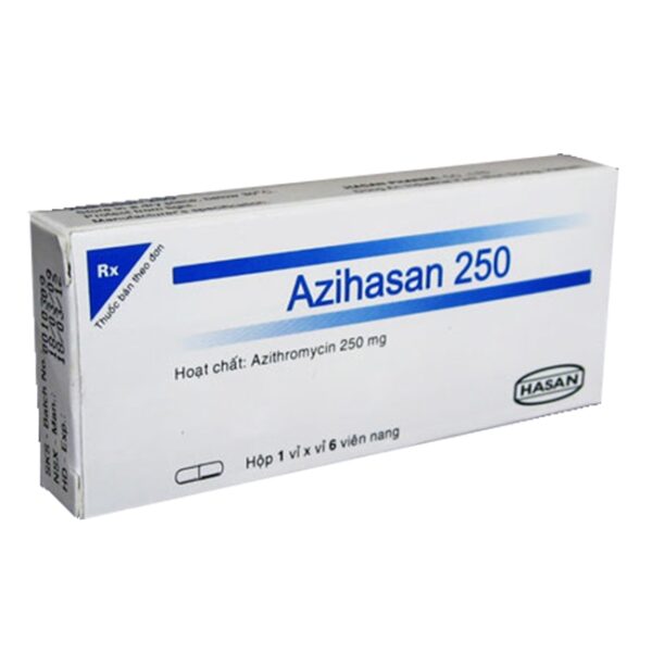 Azihasan 250mg, Hộp 60 viên