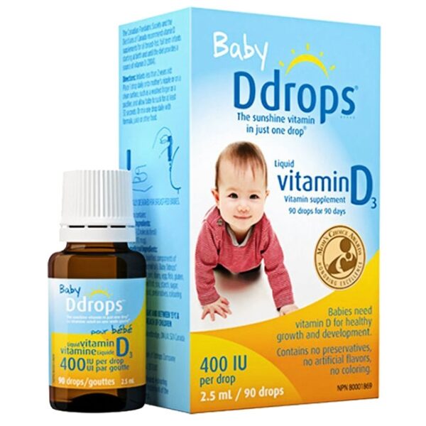 Baby Ddrops Vitamin D3 cho trẻ sơ sinh 90 giọt