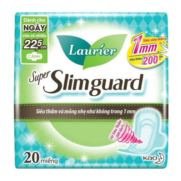 Băng vệ sinh siêu mỏng 1mm Super Slimguard 22.5cm Laurier 20 miếng