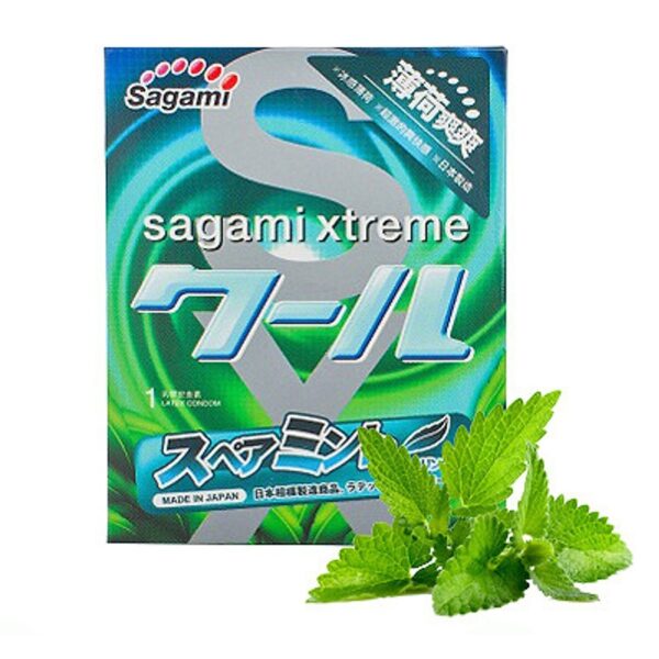 Bao cao su Sagami Spearmint Bạc Hà, Hộp 3 cái