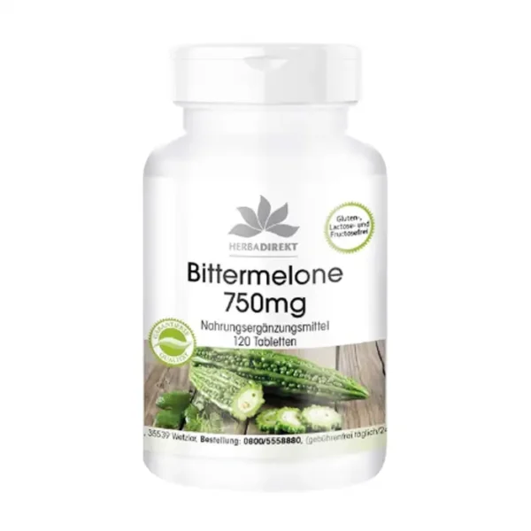 Bittermelone 750mg Herbadirekt 120 viên - Viên uống hỗ trợ giảm cân