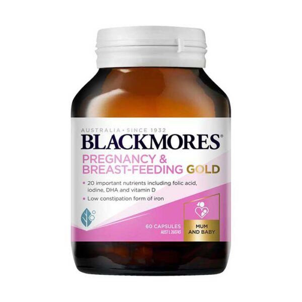 Bổ bầu Blackmores Pregnancy & Breast Feeding Gold, Chai 60 viên