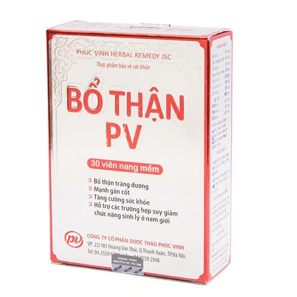 Tpbvsk Bổ thận PV | Dược phúc vinh | Hộp 30 viên