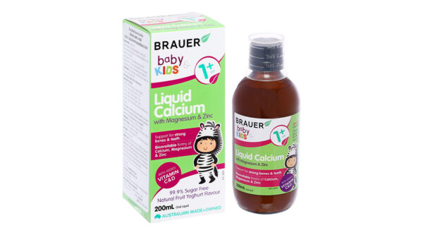 Siro Brauer Liquid Calcium with Magnesium & Zinc hỗ trợ xương và răng