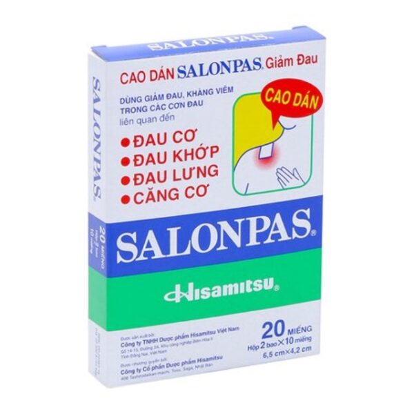 Cao dán Salonpas, Hộp 20 miếng