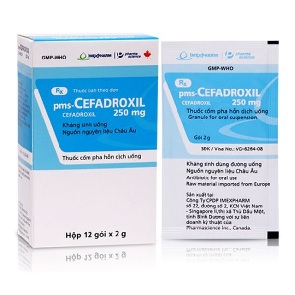 Thuốc kháng sinh Imexpharm Cefadroxil 250mg, Hộp 12 gói