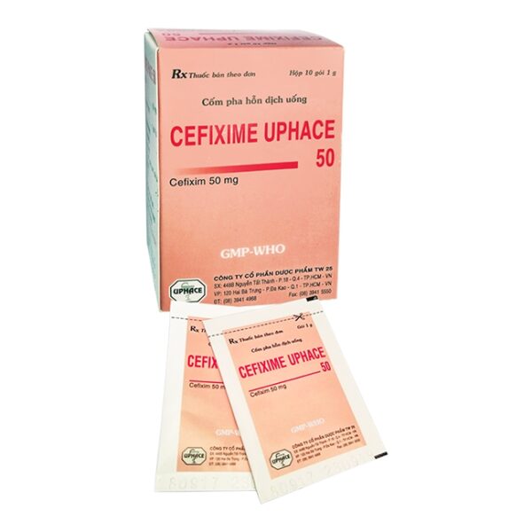 Cefixim Uphace 50mg, Hộp 10 gói