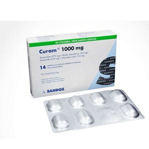 Thuốc kháng sinh Curam 1000mg, Hộp 14 viên