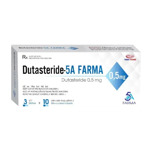 Dutasteride 5A Farma 0,5mg Eloge France 3 vỉ x 10 viên - Trị phì đại tuyến tiền liệt