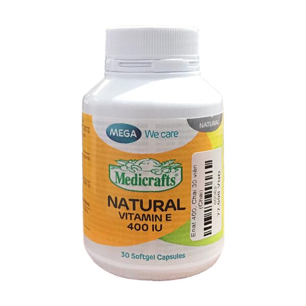 Mega Natural Vitamin E 400IU, Chai 30 viên