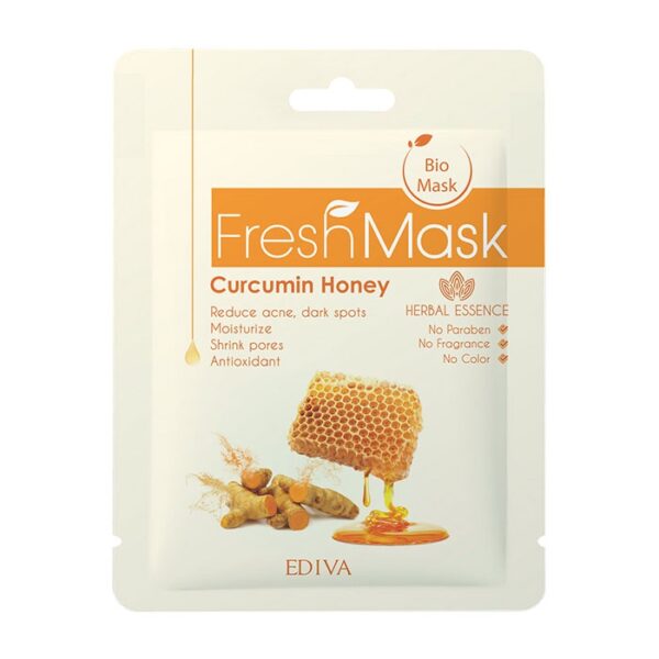 FreshMask Curcumin Honey DHG 1 miếng - Mặt nạ dưỡng da