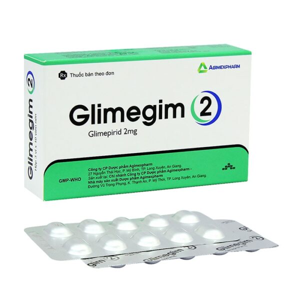 Glimegim 2mg Agimexpharm 3 vỉ x 10 viên