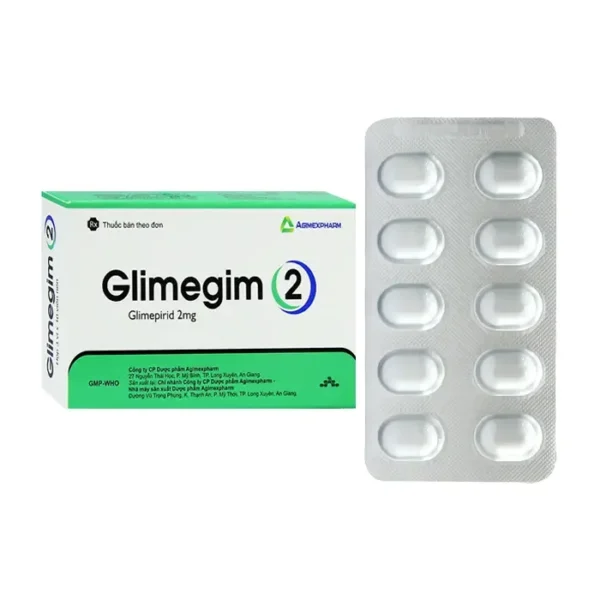 Glimegim 2mg Agimexpharm 6 vỉ x 10 viên