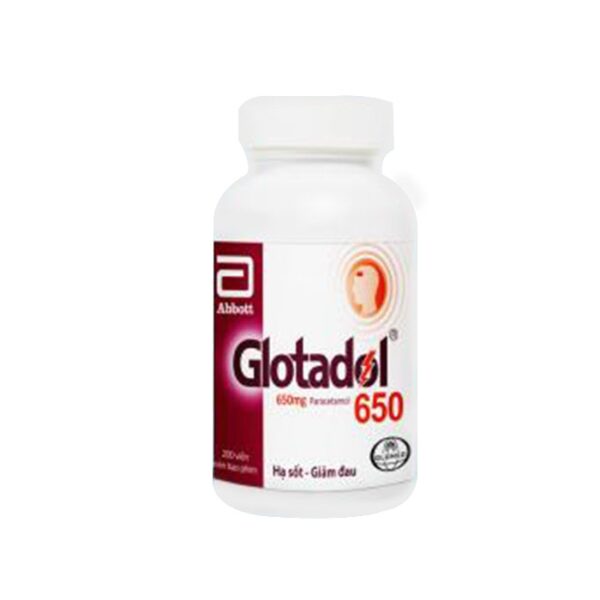 Thuốc Hạ Sốt, Giảm Đau  Abbott Glotadol 650mg, Chai 200 Viên