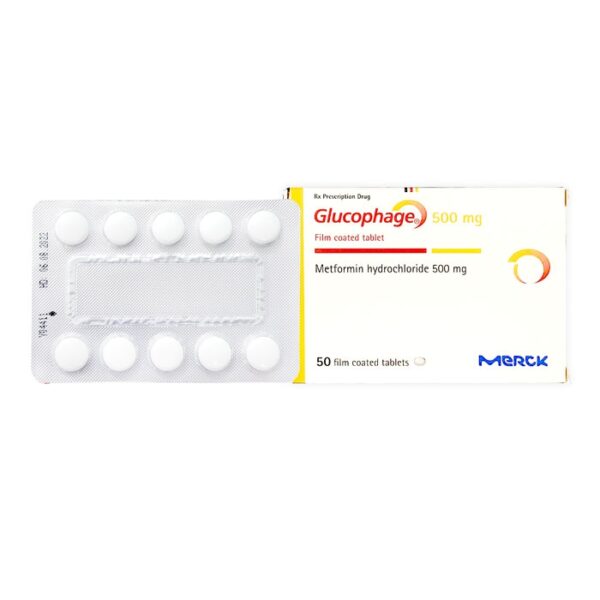 Thuốc tiểu đường type II Glucophage 500mg, Hộp 50 viên