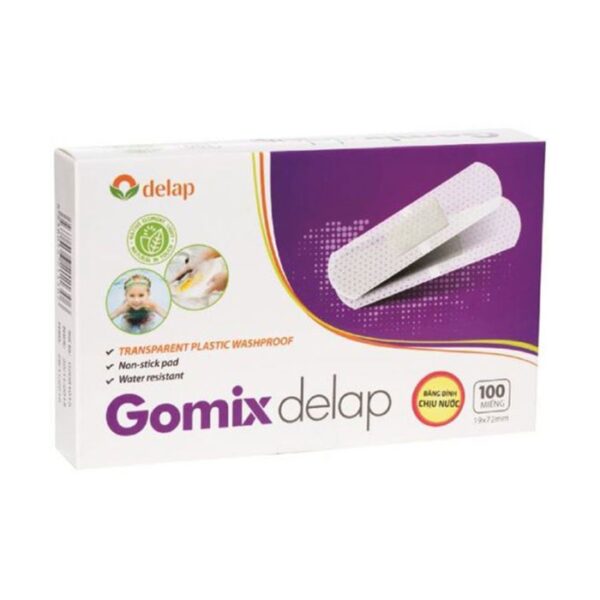 Băng dính Gomix Delap Tím 1.9cm x 7.2cm, Hộp 100 miếng