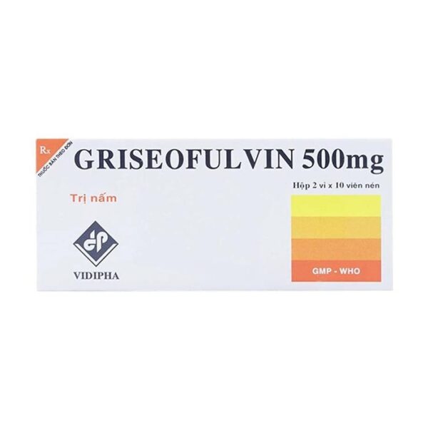 Griseofulvin 500mg Vidipha 2 vỉ x 10 viên