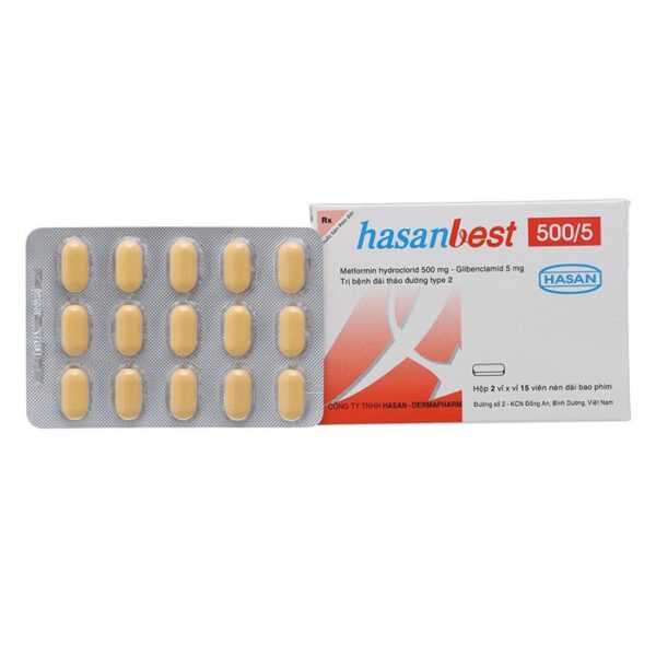 Hasanbest 500mg/5mg, Hộp 30 viên