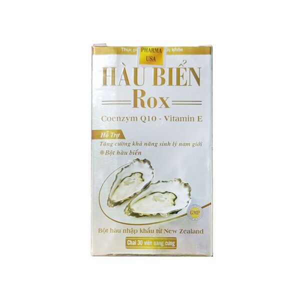 Tpbvsk sinh lý nam Hàu Biển Rox Coenzyme Q10 Vitamin E, Hộp 30 viên