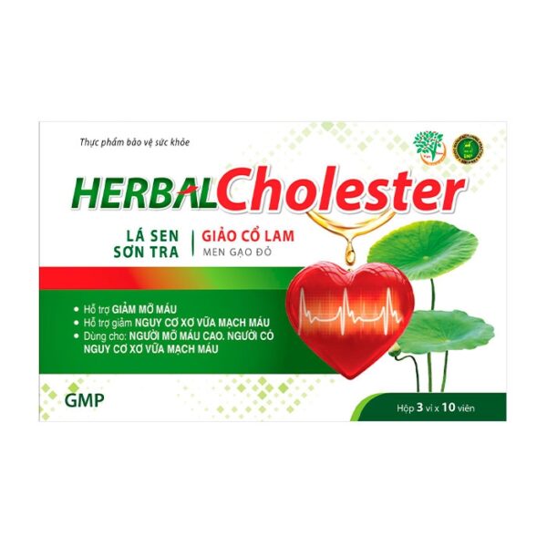 Herbal Cholester Vạn Tâm 3 vỉ x 10 viên - Viên uống bổ tim mạch