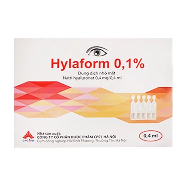 Hylaform 0.4ml CPC1HN 10 vỉ x 5 ống - Trị khô mắt, rối loạn biểu mô giác mạc