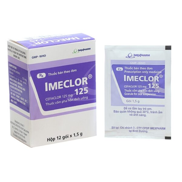 Thuốc kháng sinh Imexpharm Imeclor 125mg, Hộp 12 gói