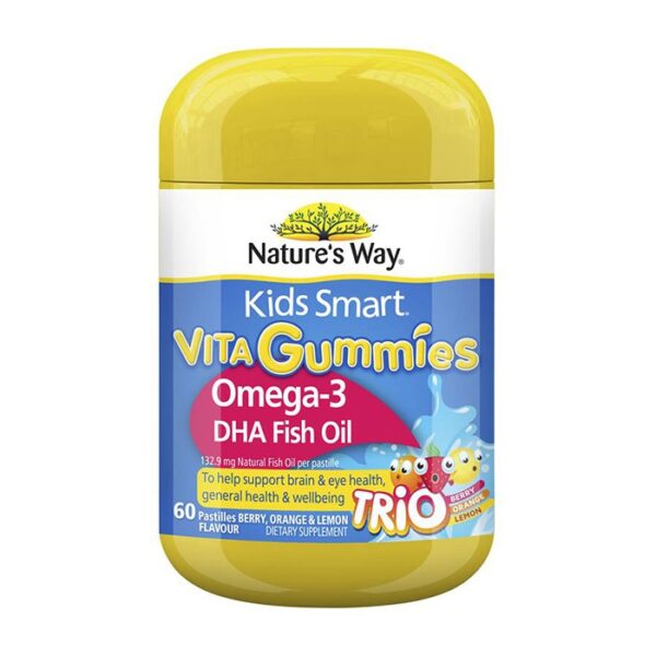 Kẹo Dẻo Nature's Way Kids Smart Omega 3 DHA Trio, 60 viên