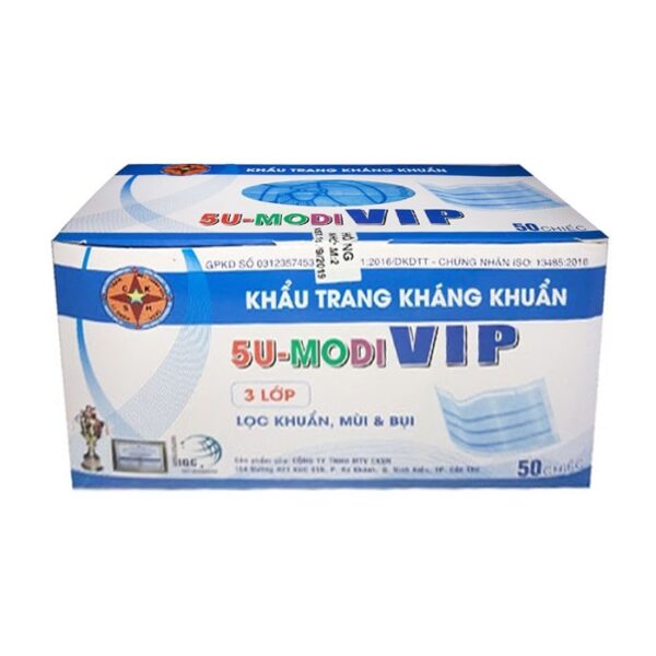 Khẩu trang y tế 4 lớp  5U MODI VIP, Hộp 50 cái