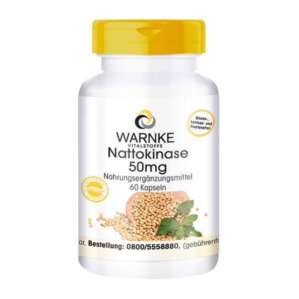 Nattokinase 50mg Warnke 60 viên - Ngăn ngừa tai biến đột quỵ