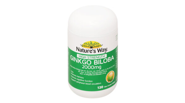 Nature's Way High Strength Ginkgo Biloba 2000mg hỗ trợ tuần hoàn não