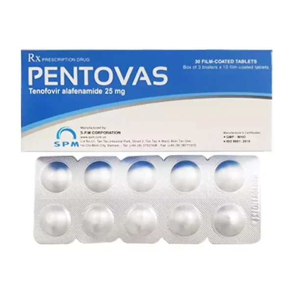 Pentovas 25mg SPM 3 vỉ x 10 viên