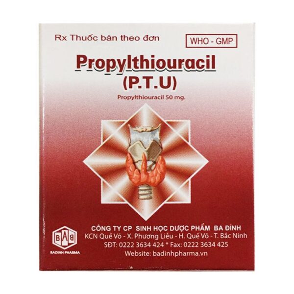 Propylthiouracil 50mg (PTU) Ba Dinh Pharma 10 vỉ x 10 viên