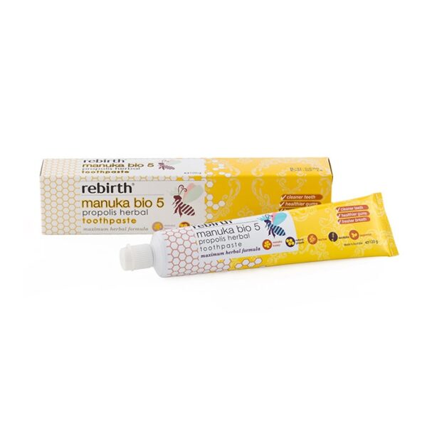 Kem đánh răng Rebirth Manuka Bio 5 Propolis Herbal Toothpaste, Tuýt 120g