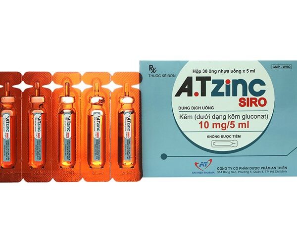 Siro bổ sung kẽm A.T ZinC 10mg/5ml, Hộp 30 ống