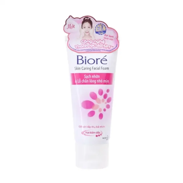 Skin Caring Facial Foam Biore 50g - Sữa rửa mặt sạch nhờn, thu nhỏ lỗ chân lông