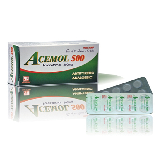 Thuốc Acemol 500mg Nadyphar, Hộp 100 viên