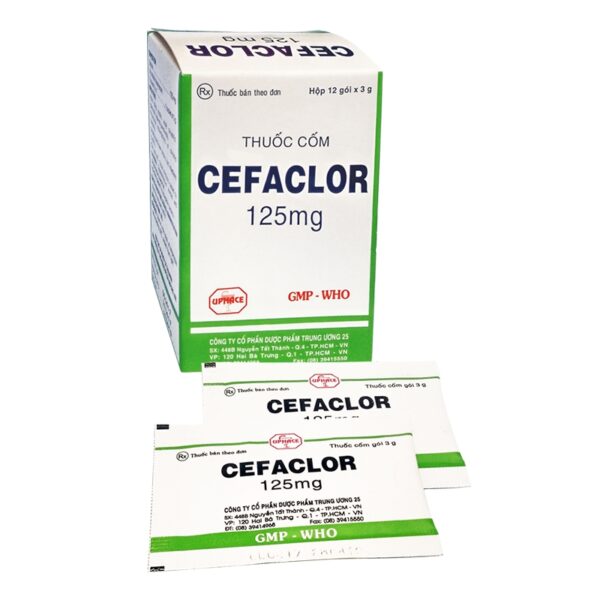 Thuốc CEFACLOR 125mg TW25, Hộp 12 gói