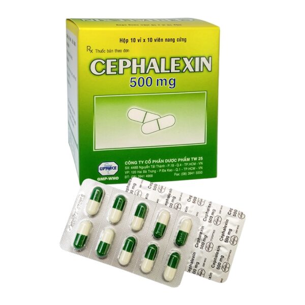 Thuốc CEPHALEXIN 500mg TW25, Hộp 100 viên