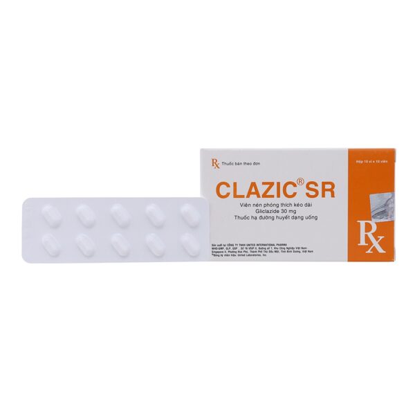 Thuốc đái tháo đường type II Clazic SR 30mg, Hộp 10 vỉ x 10 viên