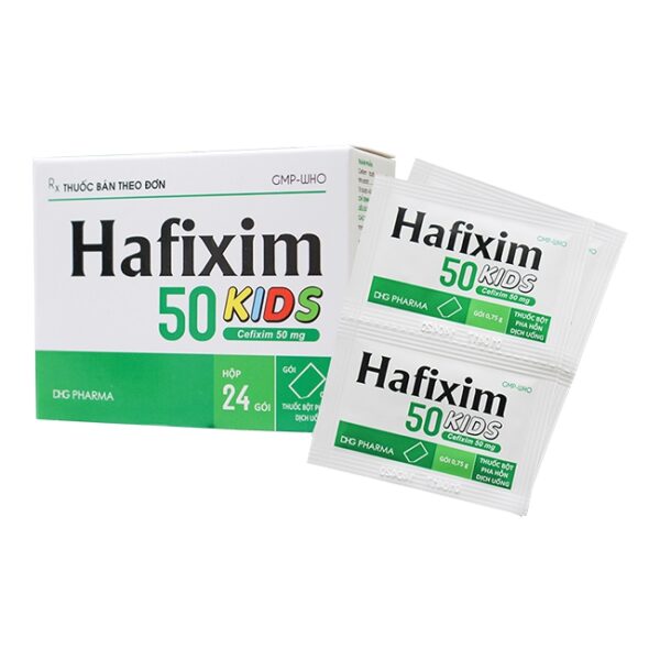 Thuốc Hafixim Kids DHG Cefixim 50mg, Hộp 24 gói