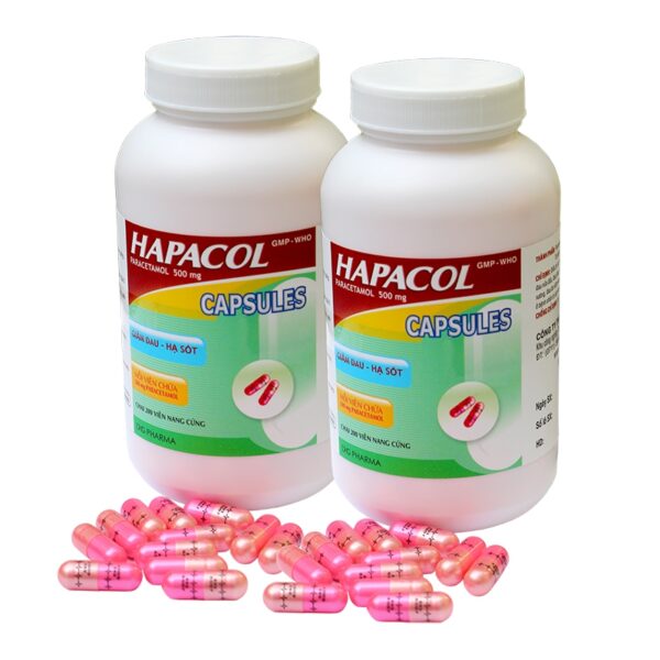 Thuốc Hapacol 500mg DHG, Chai 100 viên Capsules