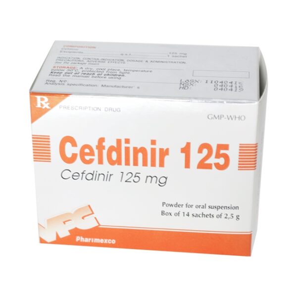 VPC Cefdinir 125mg, Hộp 14 gói