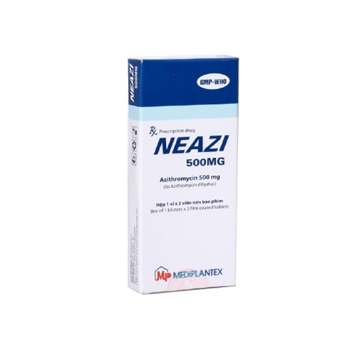 Neazi 500mg, Hộp 1 vỉ x 3 viên