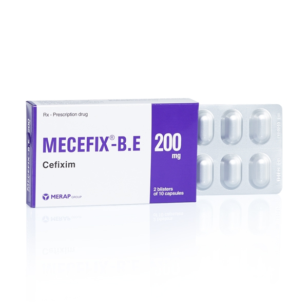 Thuốc MECEFIX - B.E 200MG - CEFIXIM 200MG, Hộp 2 vỉ x 10 viên