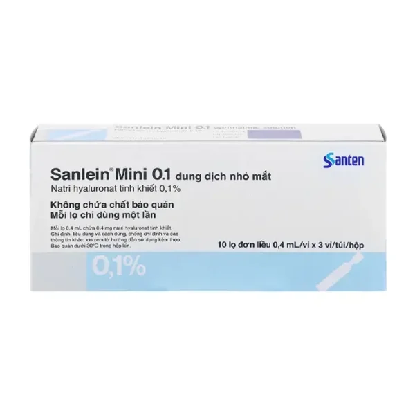 Thuốc nhỏ mắt Santen Sanlein mini 0.1%, Hộp 30 ống