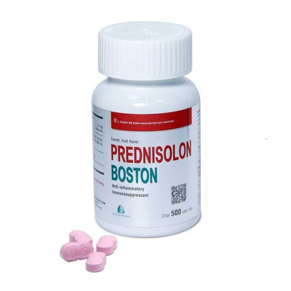 Prednisolon Boston 5mg, Chai 500 viên