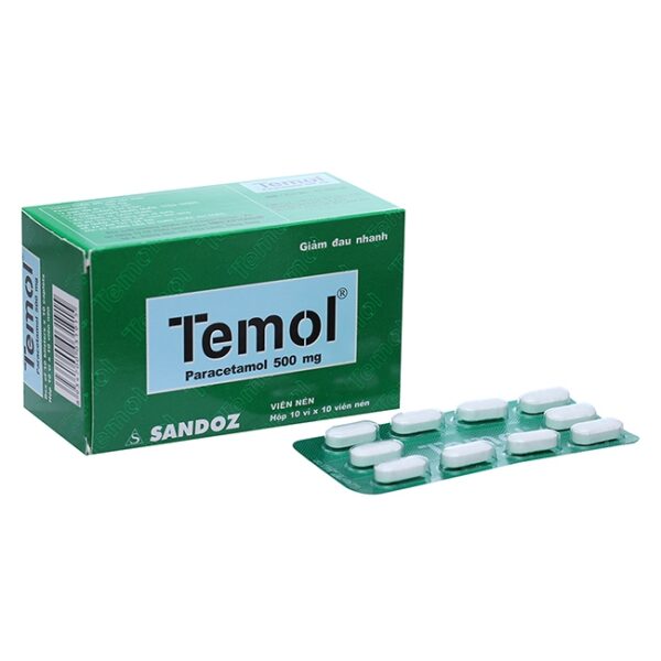 Thuốc Temol 500mg, Hộp 100 viên